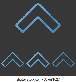 Blue line arrow logo design set