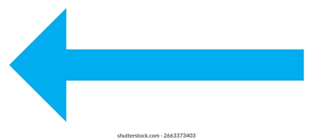 Blue line arrows. Left  arrow on white background . Isolated blue arrow on white background . long blue pointing arrows. EPS 10 
