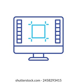 Blue Line Artboard vector icon