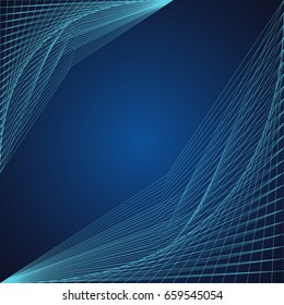Blue line background.