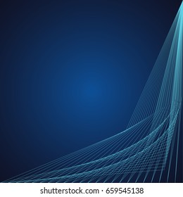 Blue line background.