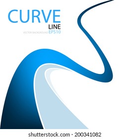 Blue line background curve color for text and message modern website design