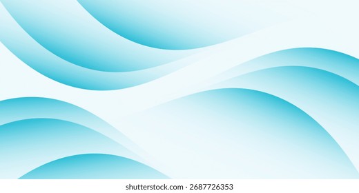 Blue line background curve element with white space for text and message design, overlapping layers, vector illustration