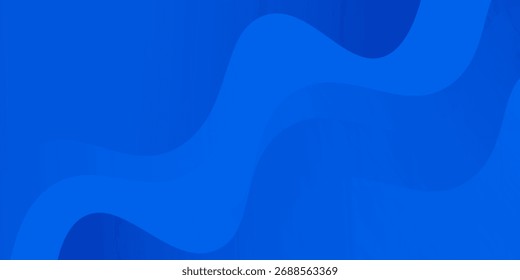 Blue line background curve element with dark blue space for text and message design, overlapping layers, vector illustration