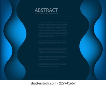 blue line background with curve line on dark space paper layer overlap for text and message modern artwork design