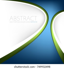 Blue line background with green line element and white space for text and background design , overlap layer concept
