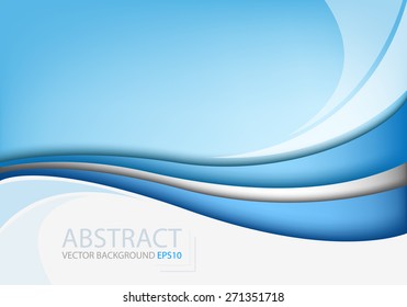 Blue line background vector curve with white space abstract for text and message modern artwork website design