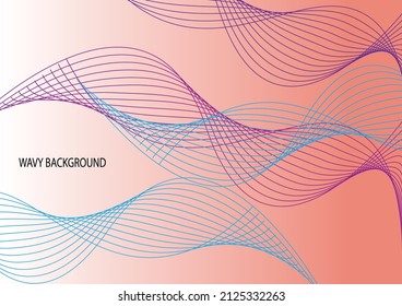 blue line background Violet wavy weave on orange background designed for banner,wallpaper,presentation,