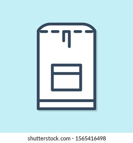 Blue line Backpack icon isolated on blue background. Diving underwater equipment.  Vector Illustration