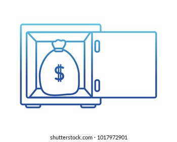 blue line bag with peso symbol inside strong box