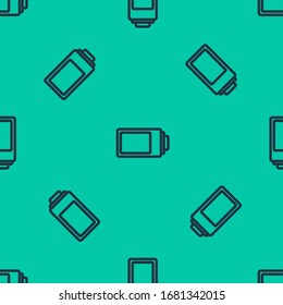 Leuchtendes Symbol für Batterieladung, einzeln auf grünem Hintergrund. Vektorillustration-Illustration