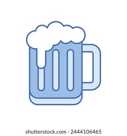 Icono de vector de taza de cerveza Blue Line