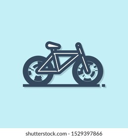 Blue line Bicycle icon isolated on blue background. Bike race. Extreme sport. Sport equipment. Vector Illustration Blue line Bicycle icon isolated on blue background. Bike race. Extreme sport. Sport equipment. Vector Illustration