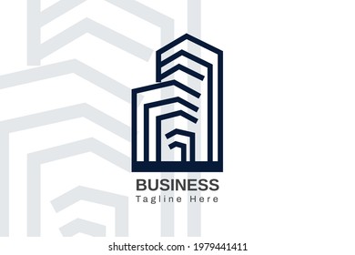 Blue line big city Logo Concept