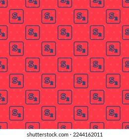 Blue line Bingo icon isolated seamless pattern on red background. Lottery tickets for american bingo game.  Vector