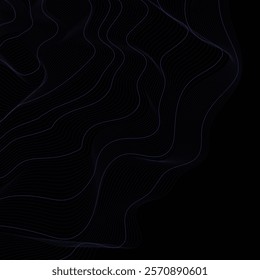 Blue line and black abstract background 