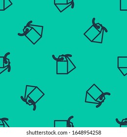 Blue line Blank label template price tag icon isolated seamless pattern on green background. Empty shopping discount sticker. Template discount banner. Vector Illustration - Powered by Shutterstock - Get 15% off with code: PIKWIZARD15