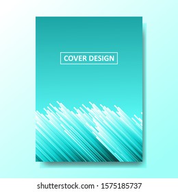 Blue line book cover - vector template