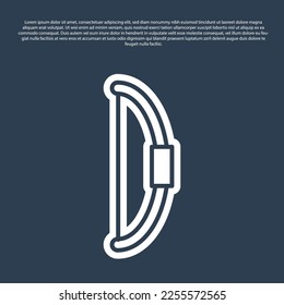 Icono de Bow de línea azul aislado en fondo azul.  Vector