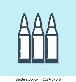 Blue line Bullet icon isolated on blue background.  Vector Illustration