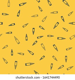 Blue line Bullet icon isolated seamless pattern on yellow background.  Vector Illustration