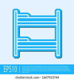 Blue line Bunk bed icon isolated on grey background. Vector Illustration Blue line Bunk bed icon isolated on grey background. Vector Illustration