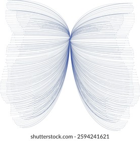 Blue Line Butterfly Wings: Minimalist 