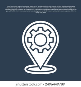 Blue line Car service icon isolated on blue background. Auto mechanic service. Repair service auto mechanic. Maintenance sign.  Vector