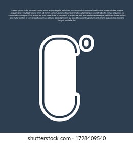 Blaue Linie Celsius Symbol isoliert auf blauem Hintergrund. Vector Illustration