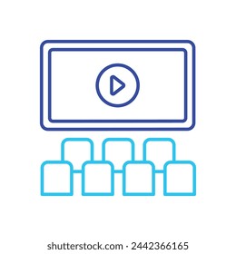 Icono vectorial de Blue Line Cinema