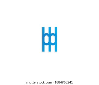 blue line and circle concept logo design template