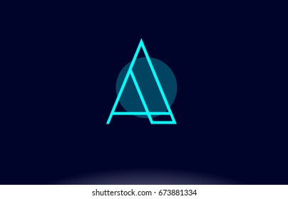 a blue line circle letter logo alphabet creative company vector icon design template