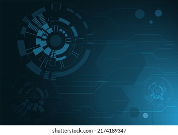 Blue line and circle technology abstract science innovation concept vector background and glowing light with some Elements of this image
