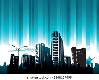 blauer Linienort und Bauvektor