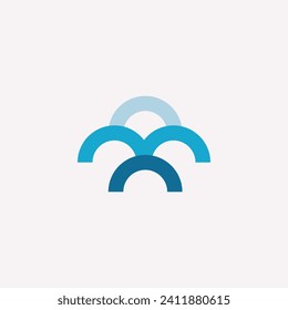 Logo der blauen Linie auf unscharfem Hintergrund