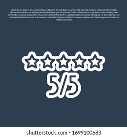 Blue Line Consumer- oder Kunden-Produktbewertung Symbol einzeln auf blauem Hintergrund. Vektorillustration-Illustration