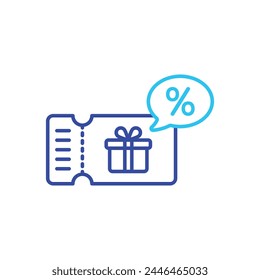 Blue Line Coupon vector icon