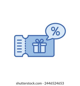 Blue Line Coupon vector icon