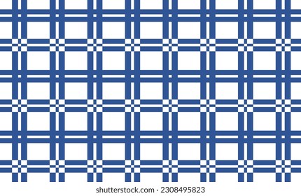 Blue line crossed into grid repeat pattern, replete image, design for fabric printing
