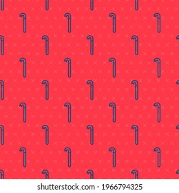 Blue line Crowbar icon isolated seamless pattern on red background.  Vector Illustration