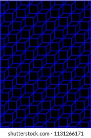 blue line cube vector