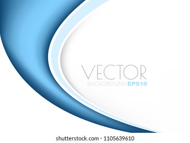 Blue line curve vector background with white space for background design