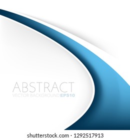 Blue line curve vector background overlap on white space