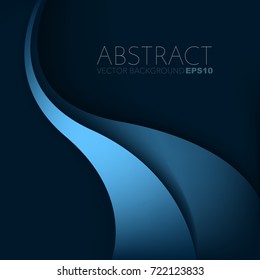 Blue line curve vector background overlap layer on blue dark space for text and background presentation design