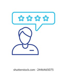 Icono de Vector de revisión de Cliente de Blue Line