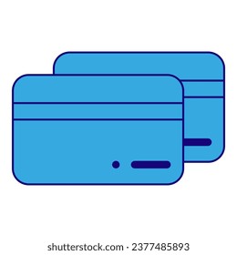 blue line debit card element. Simple flat vector with business theme. Business.