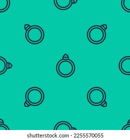 Blue line Diamond engagement ring icon isolated seamless pattern on green background.  Vector - Powered by Shutterstock - Get 15% off with code: PIKWIZARD15