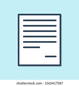 Blue line Document icon isolated on blue background. File icon. Checklist icon. Business concept.  Vector Illustration