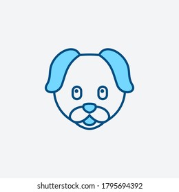 blue line dog icon, graphic illustration from Pet-vet collection, for web and app design