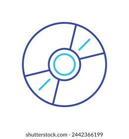 Blue Line Dvd vector icon
